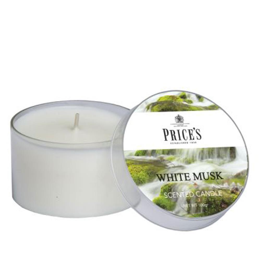 Price's White Musk Tin Candle £3.15